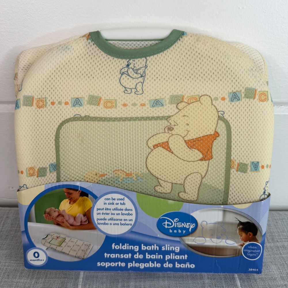 Winnie the Pooh Summer Infant Bath Sling Y2K Baby Bath Seat Mesh New